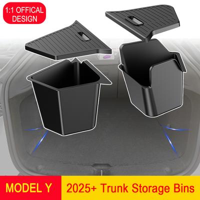 1:1 Official Design Trunk Storage B For Tesla Model Y Juniper 2025 Trunk Organizer Trunk Side Storage Box Travel Accessories