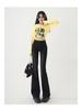 Women's High-Waisted Light Blue Micro-Flare Jeans - Slim Fit, Versatile Spring/Summer Design
