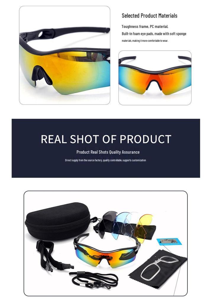 Windproof & Sandproof Cycling and Sports Sunglasses for Running, Climbing, Hiking, Mountain Biking