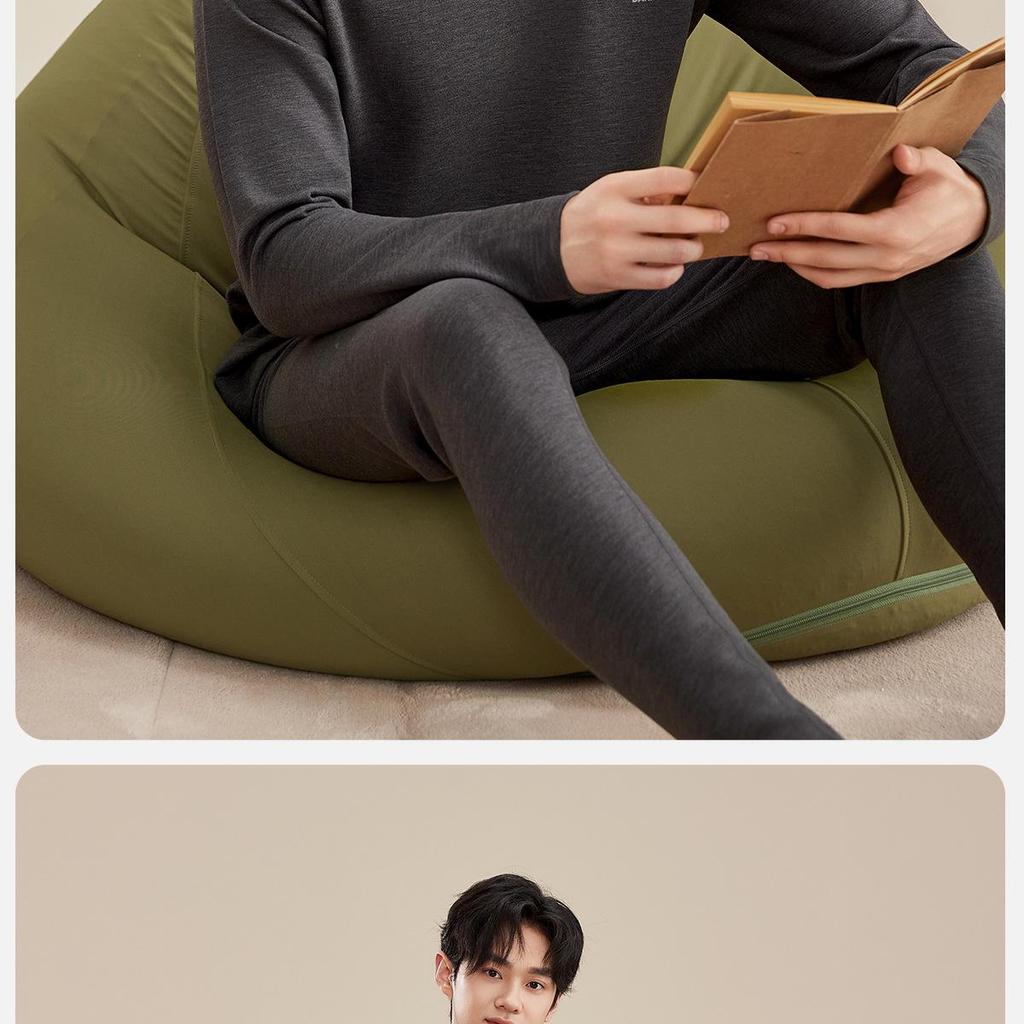 Men's 2025 Wool Silk Protein Thermal Underwear Set - German Velvet, Fleece-Lined, Extra Thick for Autumn