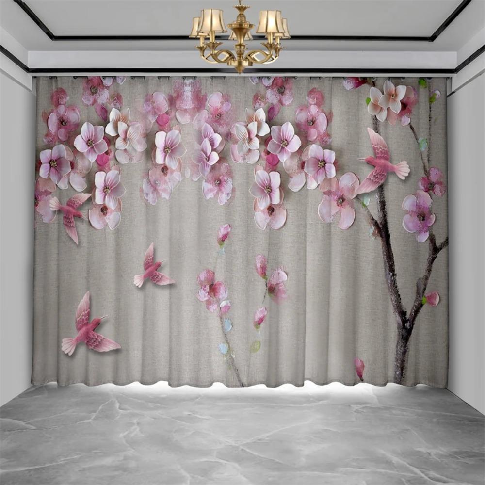 Chinese Troditional Culture Bird Flower Window Curtains In Kids Bedroom Living Room Hall Treatments Kitchen Decor Drapes Blinds