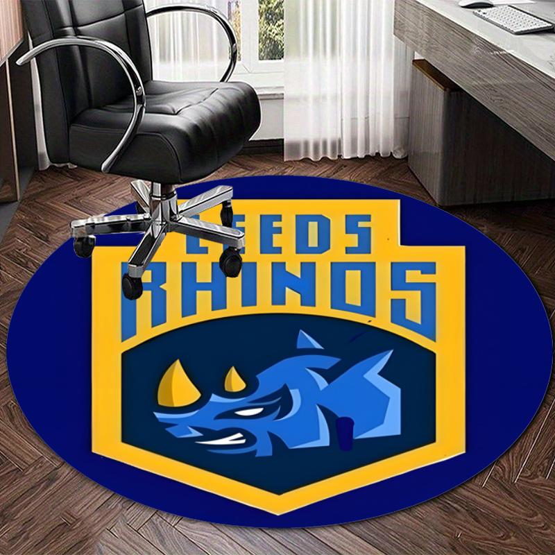 Personalized Leeds Rhinos Round Chair Office Rug - Perfect for Mat, Office Chair & More - Ideal Gift for Birthdays and Holidays