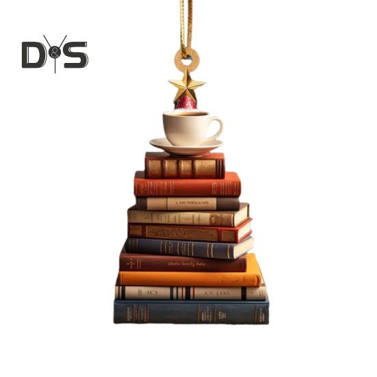 Christmas Tree Pendant Acrylic Tree Shape Book Cucumber Ornament Xmas Tree Hanging Decoration for Indoor Outdoor Winter Decor