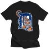 Humor Tshirt Vintage Style Cotton Short Sleeve Tiger Mascot Distressed Detroit Base T Shirt New Baseball Clothes Unisex Gift Top