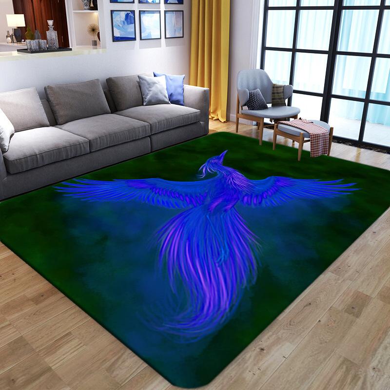 Living Room Printed Carpet, Household Bedroom Printed Blanket, Long European Style Full Floor Mat Foot