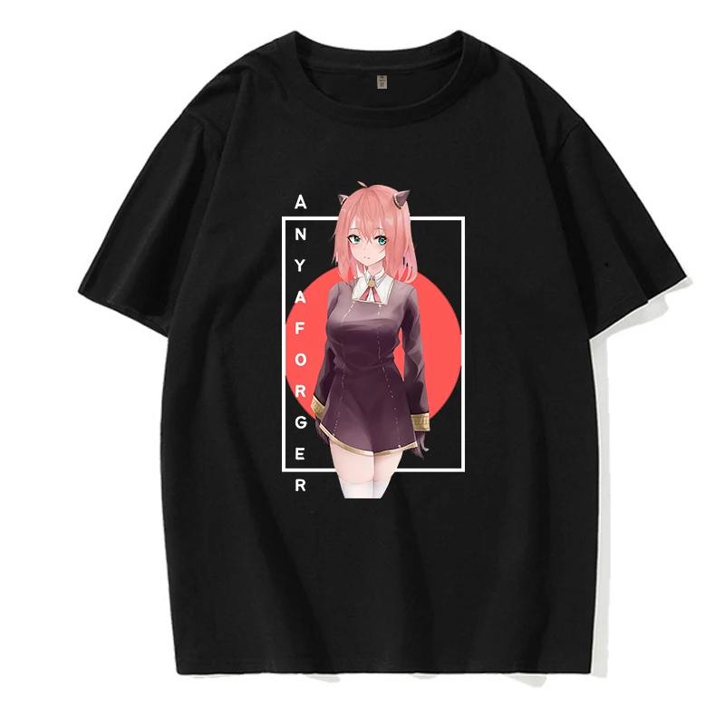 Y2k Shirt Anya Forger spy x family Anime T Shirt Kawaii Cartoon Mens/Women Tops Harajuku Unisex Fashion Streetwear Manga Tshirt
