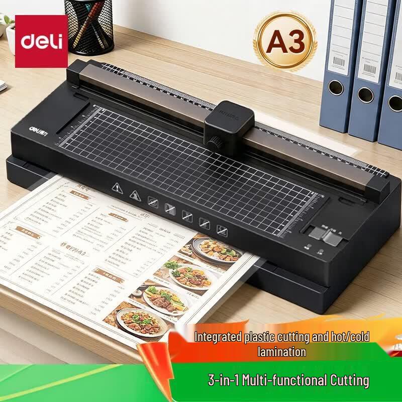 Ламинатор Deli A3/A4 со встроенным резаком, штекер CN (адаптер в комплекте)