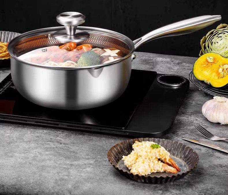 Non-stick Japanese Stainless Steel Yukihira Pot: Baby Food, Milk, Soup & Frying Pan