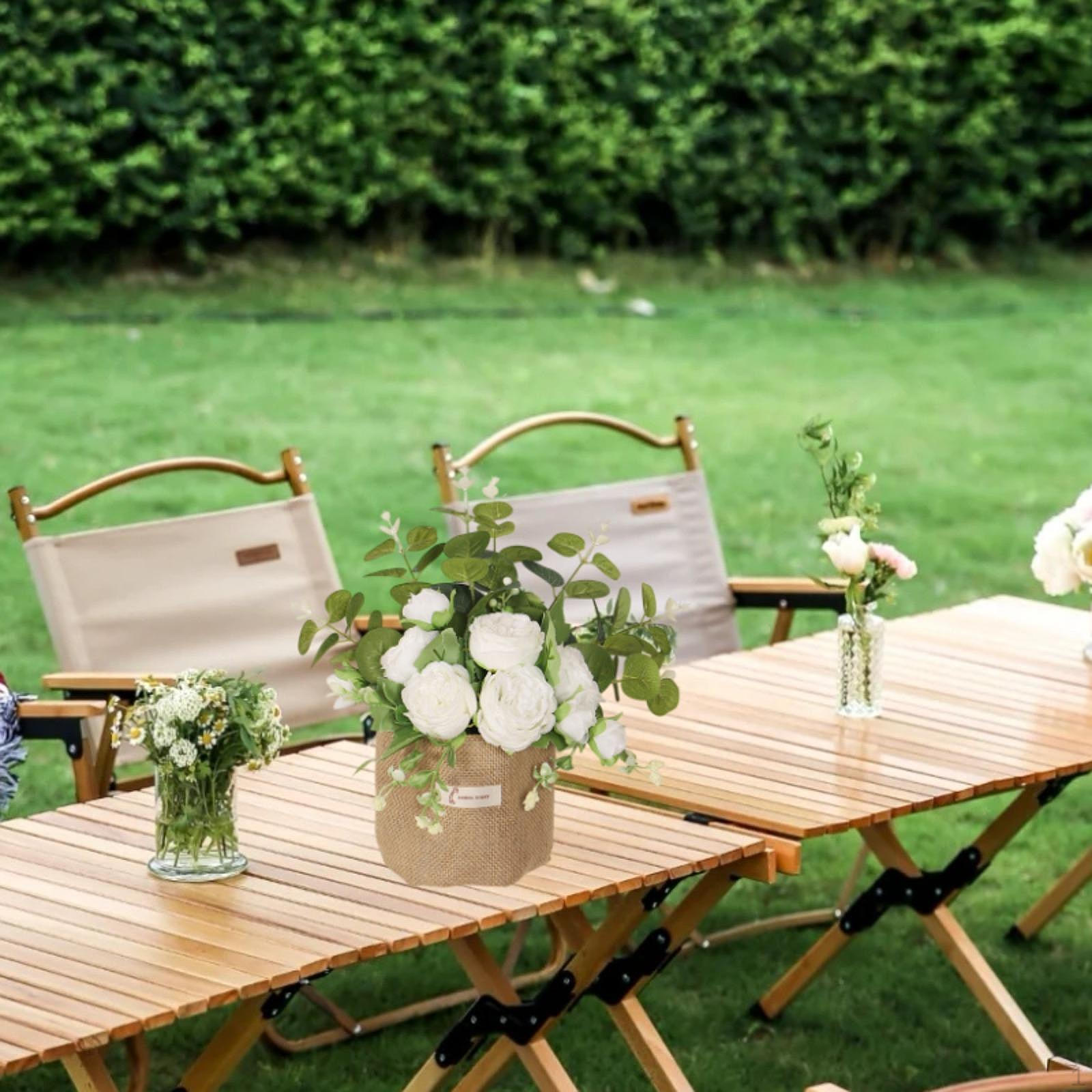 

Искусственный подвесной цветок, поддельный бонсай с мешковиной, украшение для офиса, дома, столовой белый