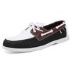 European New Shoes for Men Leather Casual Shoes Flat Skateboard Shoes Street Cool Lace-up Loafers