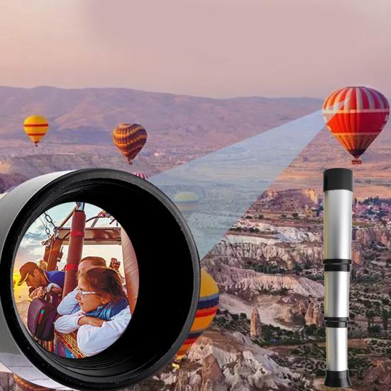 Retractable Kids Telescope Clear 35MM Objective Lens Portable Outdoor Hiking Bird Watching Concert Pirate Monocular Telescope Toy Boys Girls Gift