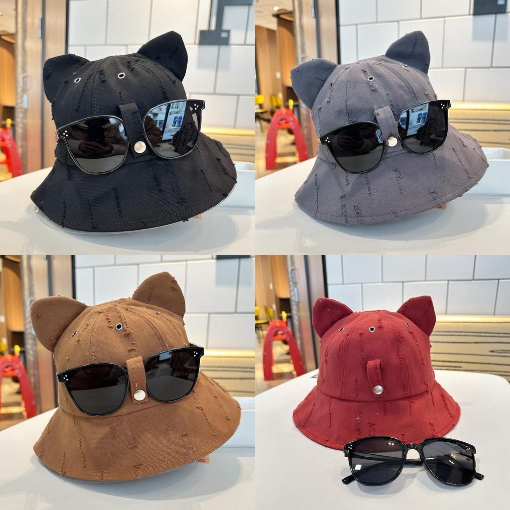 Cute Cartoon Bear Hat Women Sunglasses Spring Summer Sunshade Fishing Hat Men Outdoor Climbing Fishing Trendy