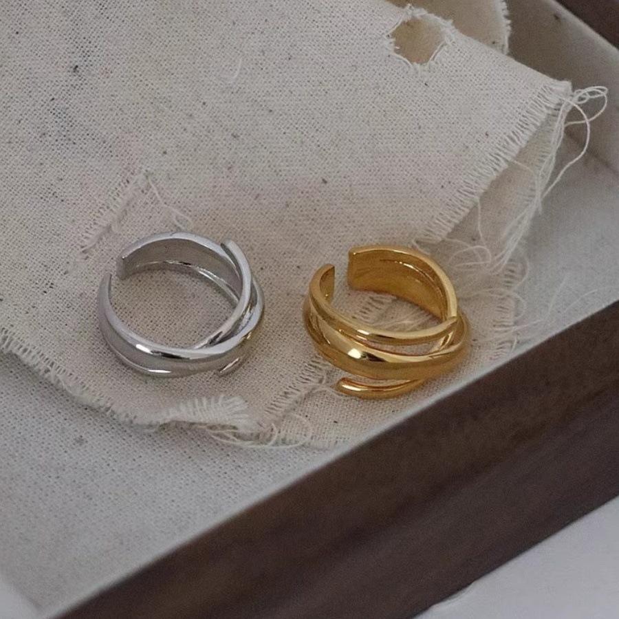 Cold Wind Multi-layer Cross Ring Fashionable Sexy Ins Niche Simple Opening Adjustable Ring