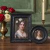 Artistic Resin Picture Frame With Detailed Florals Pattern Halloween Gothic Black Photo Frame Perfect For Party Decoration