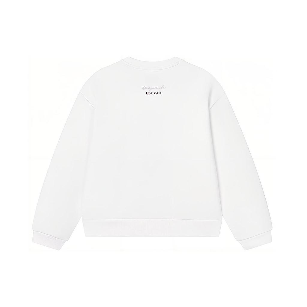 Fila Mode Locker Bärenmuster Pullover Rundhals Amerikanisches Langarm Sweatshirt Damen sweatshirt Wolke-Pilz-Weiß F11W249208F-WT