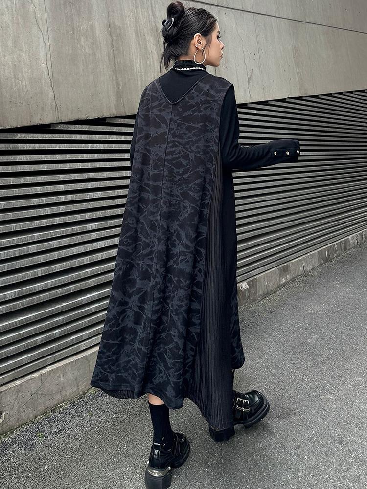 Xitao Robe patchwork sans manches pour femme GJ1113