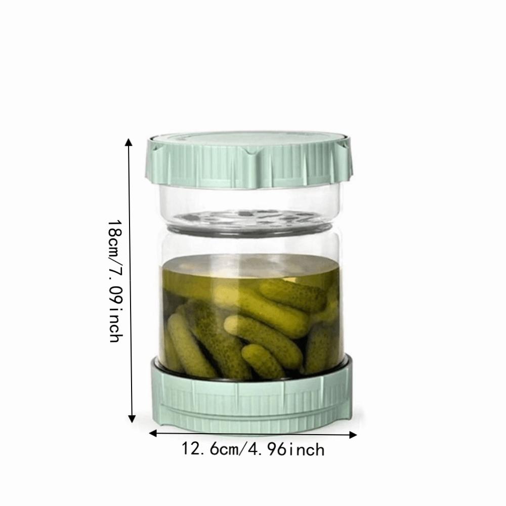 Strainer Mesh Hourglass Shape Pickle Jar with Fork Kimchi Making Jar Kitchen