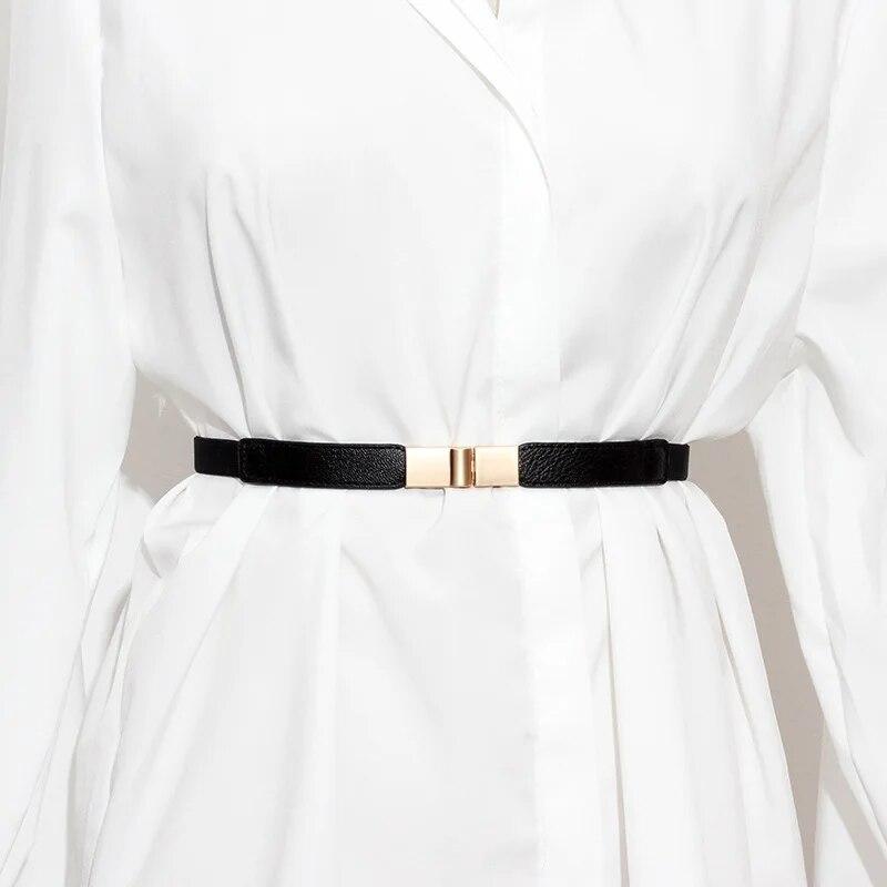 

Женский ремень из кожи, узкий ремень для платья, регулируемый тонкий пояс, ремень для платья с винтажной золотой пряжкой, женский ремень из искусственной кожи