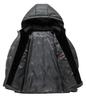 2025 Winter Men's Shiny Leather Hooded Down Jacket - Casual, Warm, Pure Color Outerwear