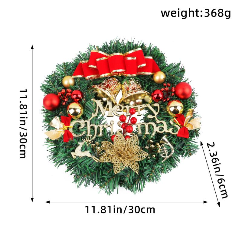 White Christmas Holiday Art Wreath Decorative Simulation Door Wreath Christmas Decorations for Window Christmas Pendant