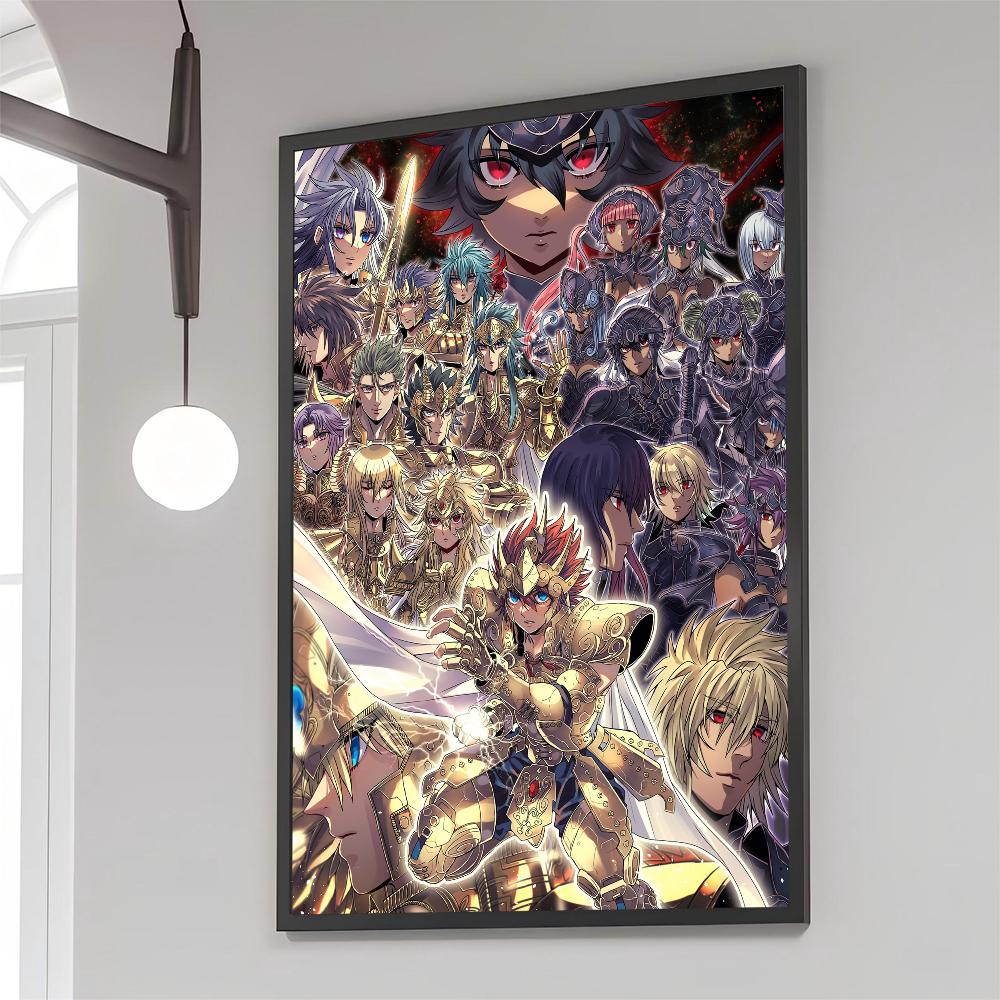 1 Pezzo Poster Saint Seiya Film Poster Adesivi Carta Kraft Retrò Adesivo Fai da Te Stanza Bar Caffè Estetica Arte Pittura Murale