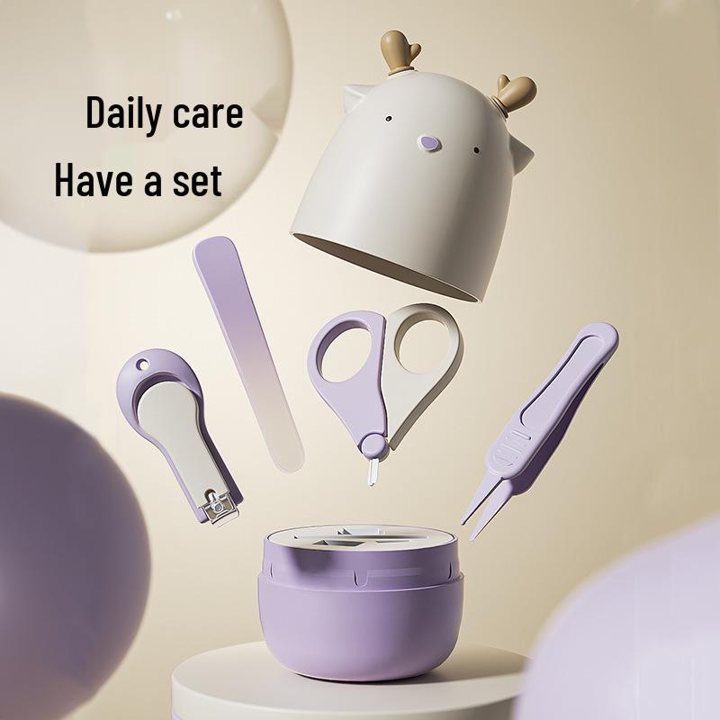 Children's Stainless Steel Nail Clipper Set with File & Small Scissors