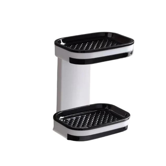 Soap Box Double Layer Shower Soap Dish with Strong Suction Cup Easy to Install No Drilling Wall Mounted Soap Tray