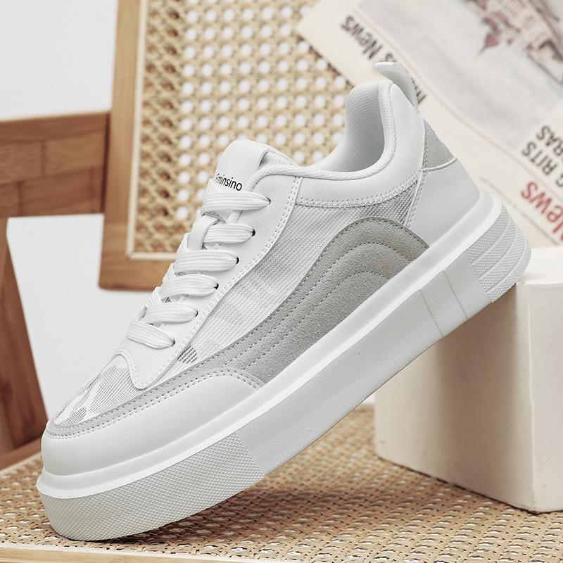 

Niche original board shoes Korean version fashion lightweight breathable board shoes men s comfortable versatile casual shoes platform white shoes 39 белый