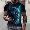 Summer Men's 3D Printed Crew Neck T-Shirt Fashion Versatile Breathable Trend Casual