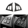 Pair of Carbon Fiber Car Steering Wheel Button Stickers for BMW X5 E70 2008-2013