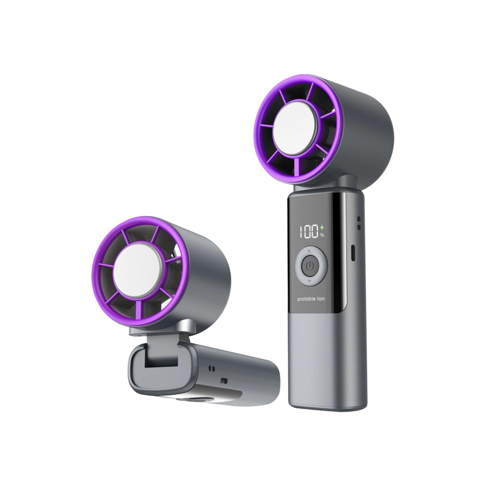Handheld  Fan - With Digital Display, Semiconductor , Suitable For Outdoor Travel.