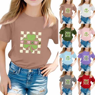 St. Patrick's Day Toddler Girl Boy T-Shirts Kids Top Boys And Girls Printed Short Sleeved T-shirt