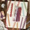 20pcs Wear-Resistant Vintage Lace Stickers DIY Craft Floral Pattern Long Lace Ribbon Long Strip Design Retro Style PET Stickers