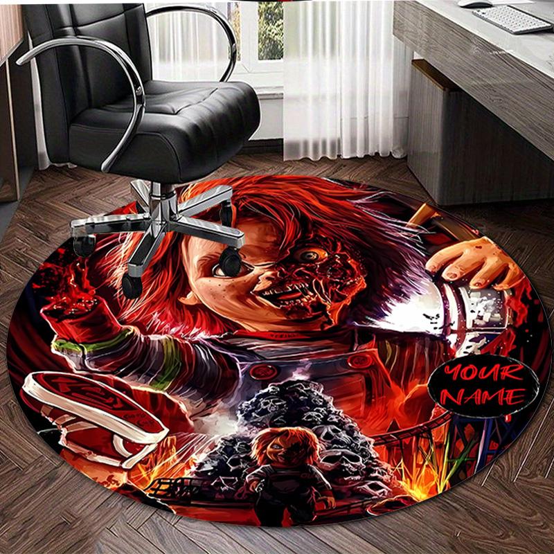 Personalized C-Chucky Round Chair Office Rug - Perfect for Mat, Office Chair & More - Ideal Gift for Birthdays and Holidays