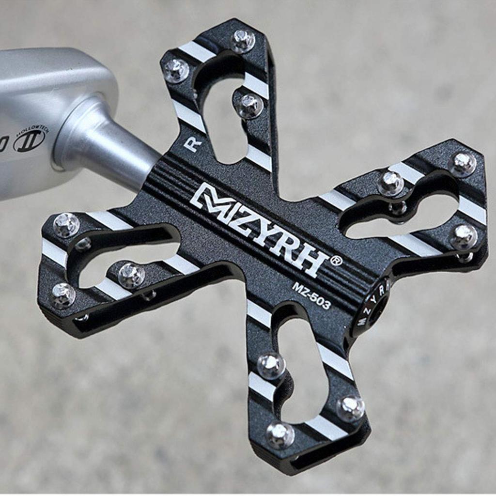 ThinkTop Bicycle Pedal Aluminum for Road and Mountain Black 3-Bearing Axle, 9/16", Ultra-Lightweight, Alloy, High-Strength Lubricant, Bikes, MTBs,