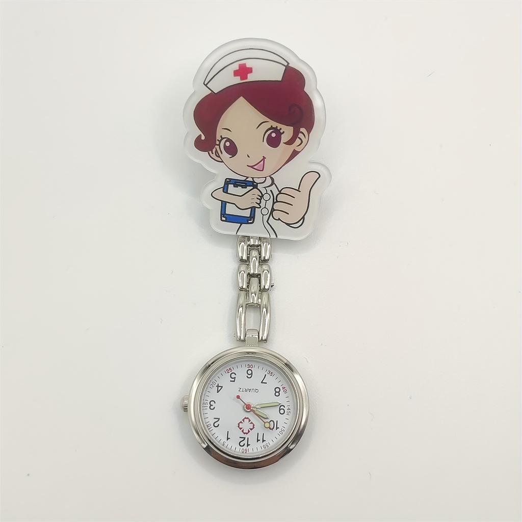 Cartoon Nurse Like Nurse Watch Pin Cute Cartoon Pocket Watch Men's and Women's Hanging Watch Chest Watch Watch
