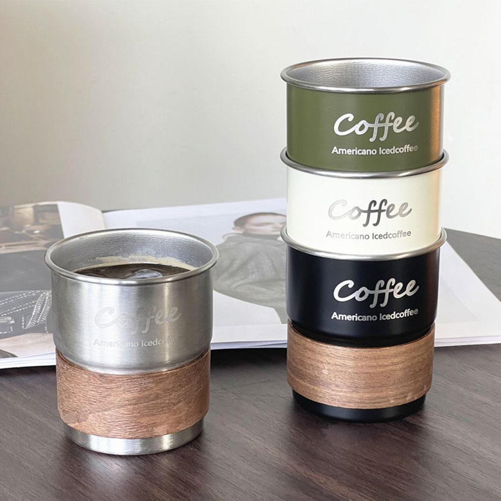 304 stainless steel cup heat-resistant wooden cover straw, cup and cup lid