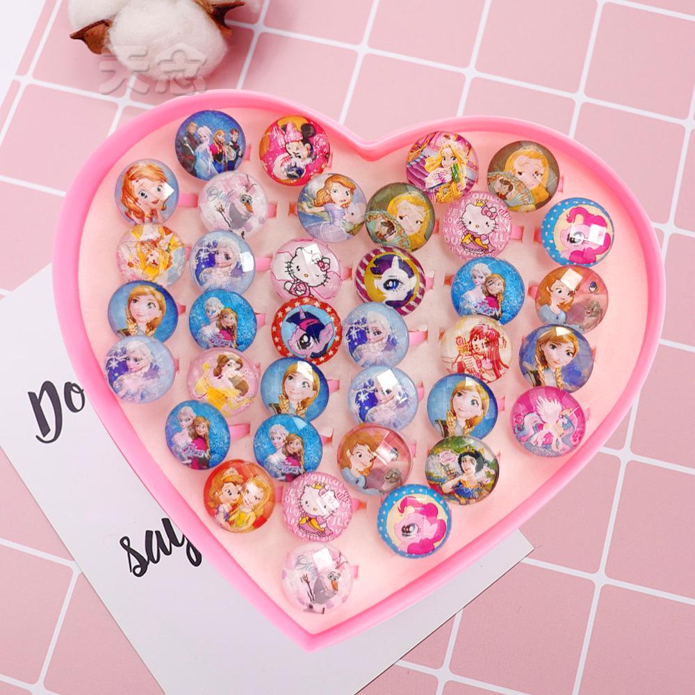 Frozen Princess & Mickey Mouse Cartoon Kids Ring Gift Box