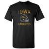 Iowa Hawkeyes Faded Football Helmet T Shirt - Black