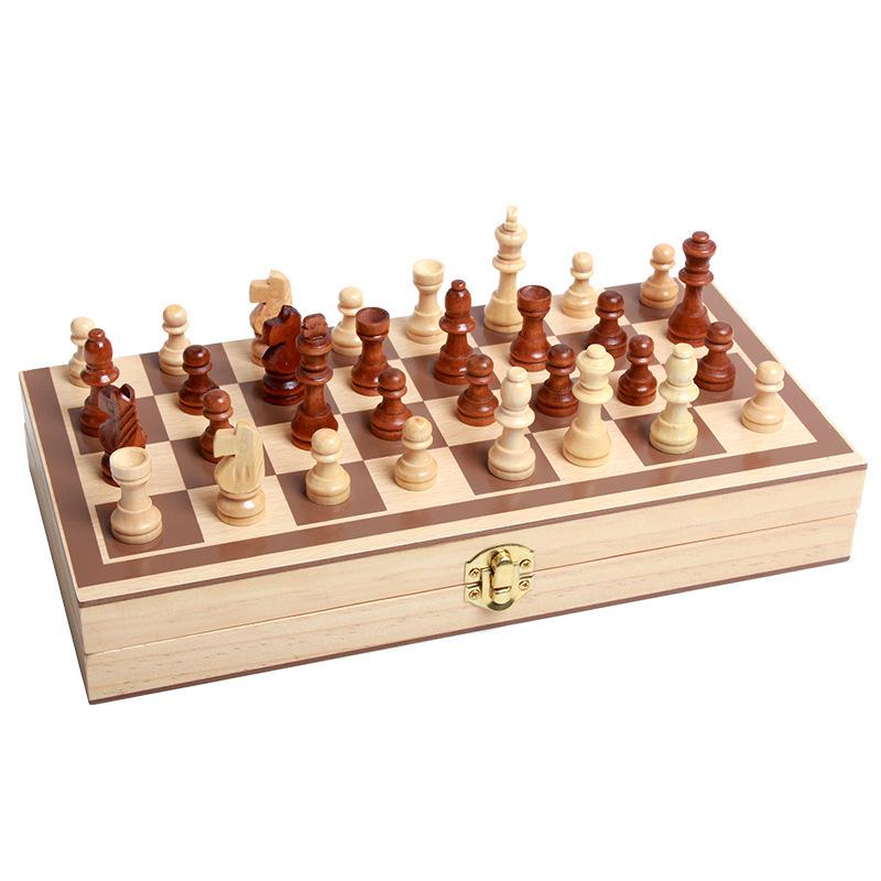 Children's Wooden Chess Board Game - Educational and Early Learning Toy for All Ages