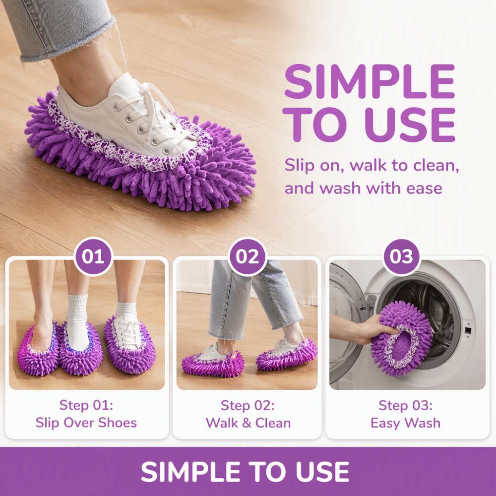 30*12cm Mop Slippers Purple Duster Mop Slippers Portable Cleaning Shoe Covers Household Dusting