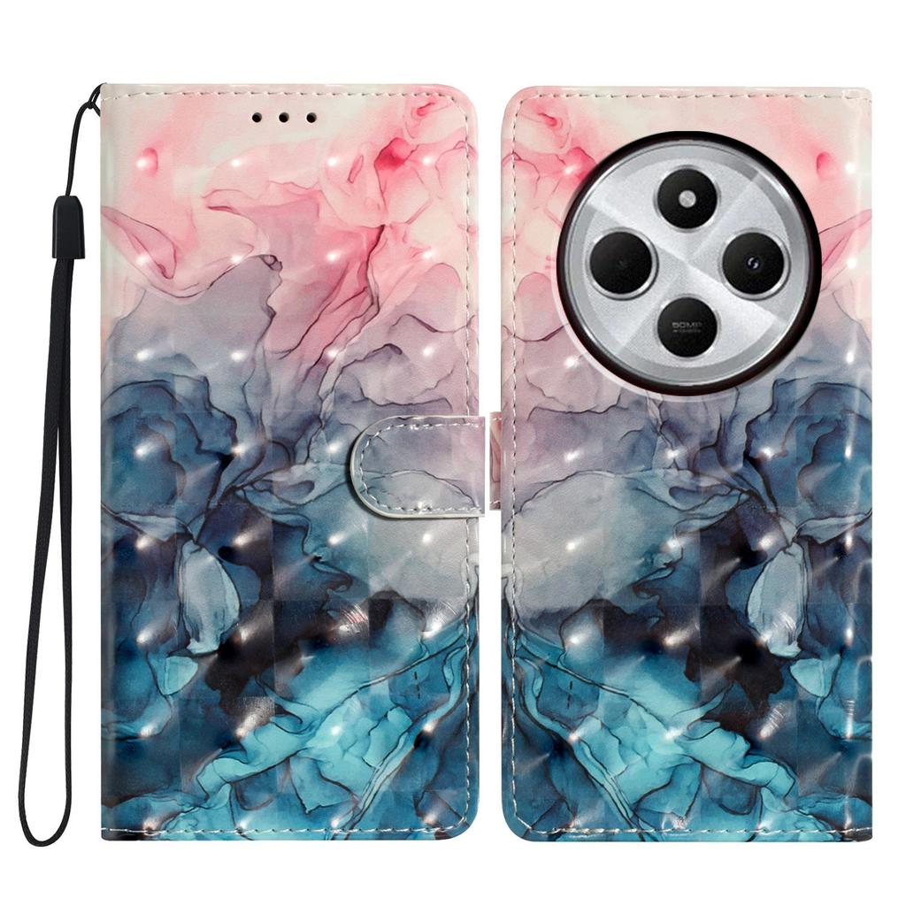 Per Xiaomi Poco C75 4G/Redmi 14R 5G/14C 4G Custodia in Pelle PU Stampa Motivo 3D Portafoglio Cover per Telefono