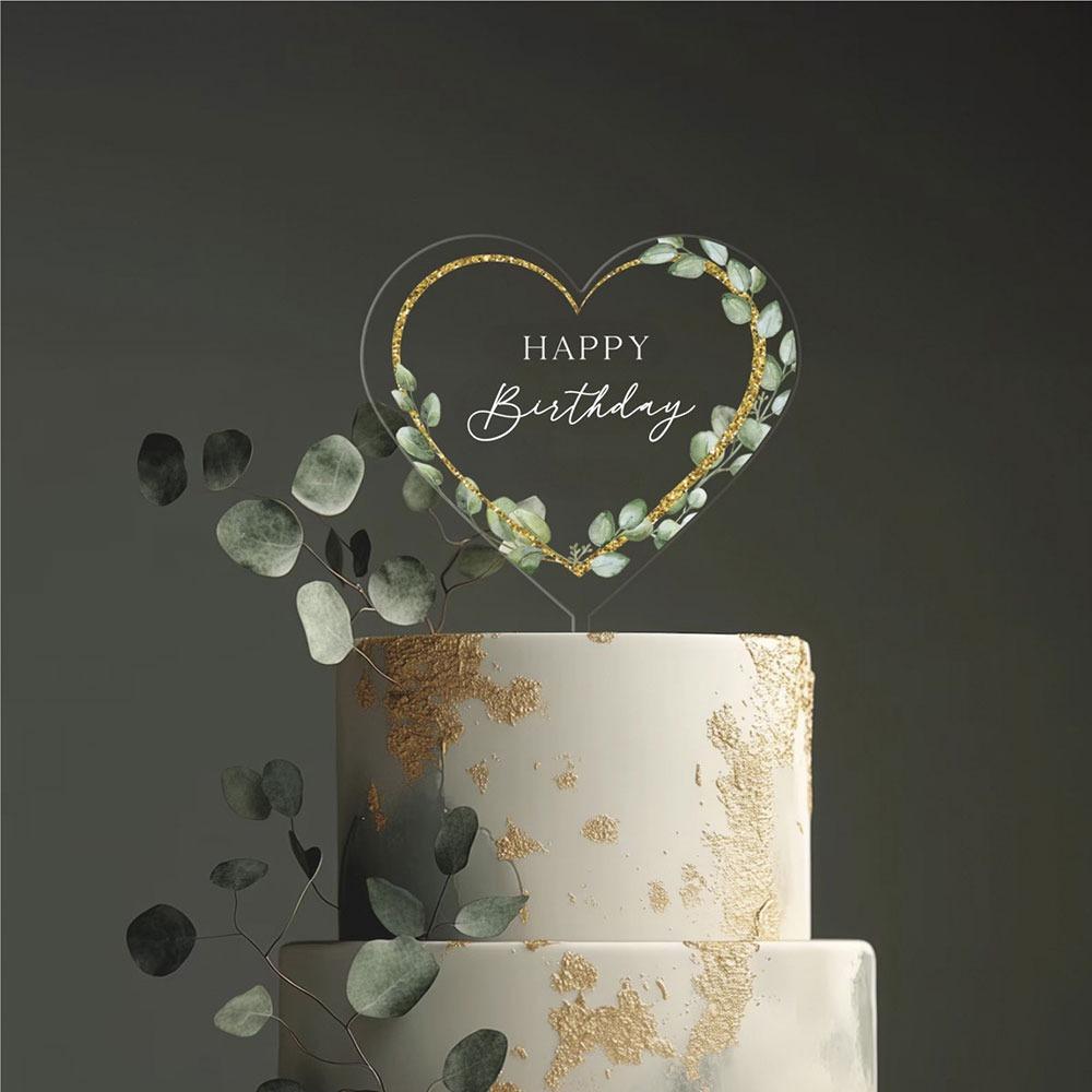 Multicolor Happy Birthday Cake Toppers Acrylic Cake Decorative Card Birthday Party Supplies 4