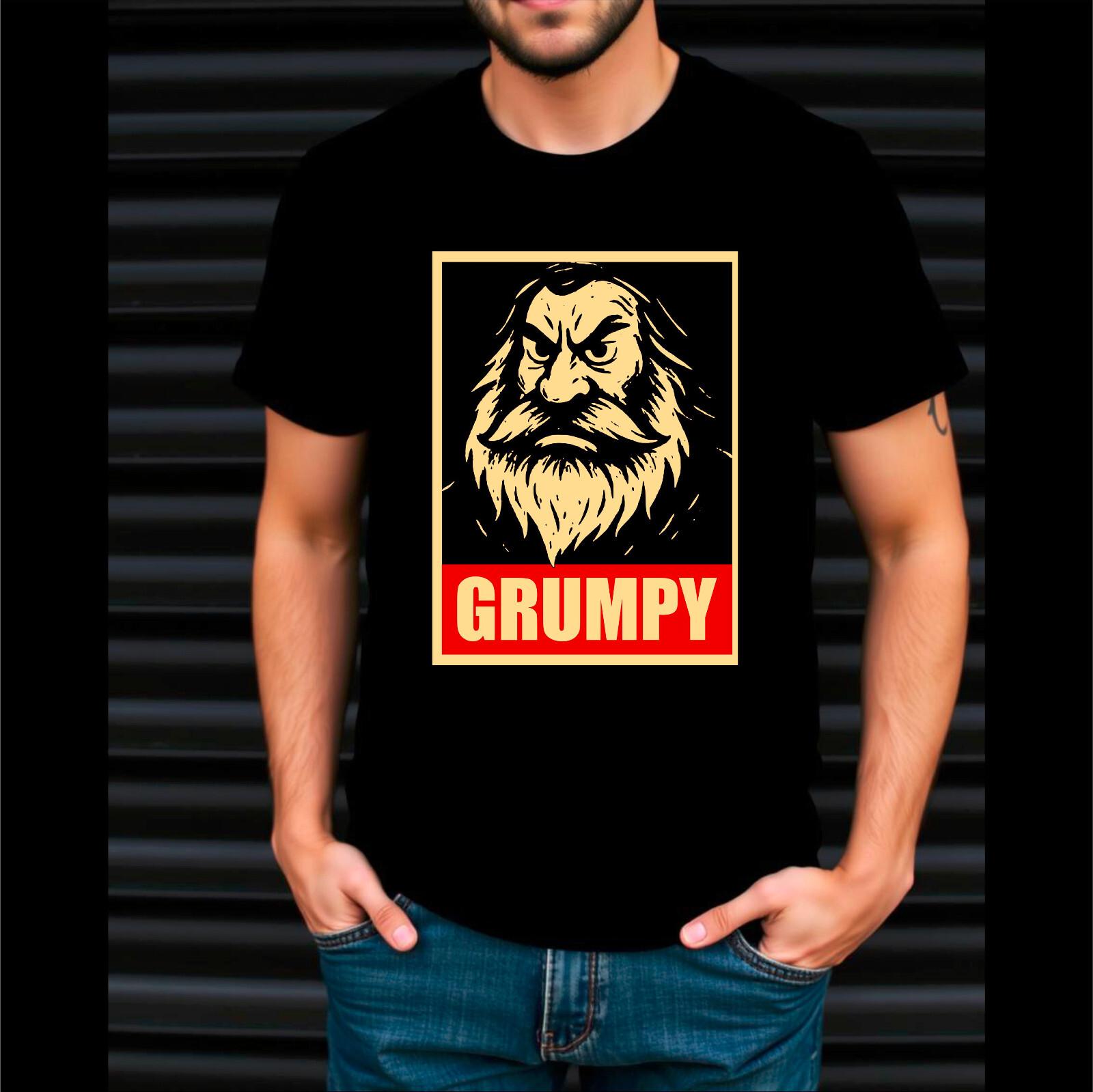 Grumpy Dad T-Shirt Bearded Funny Fathers Day Gift Unisex Tee Top XXXXL