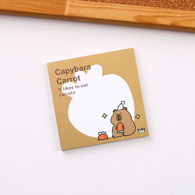 Capybara Cartoon Tearable Non-Adhesive Sticky Notes - Cute and Creative for Students 50 Sheets