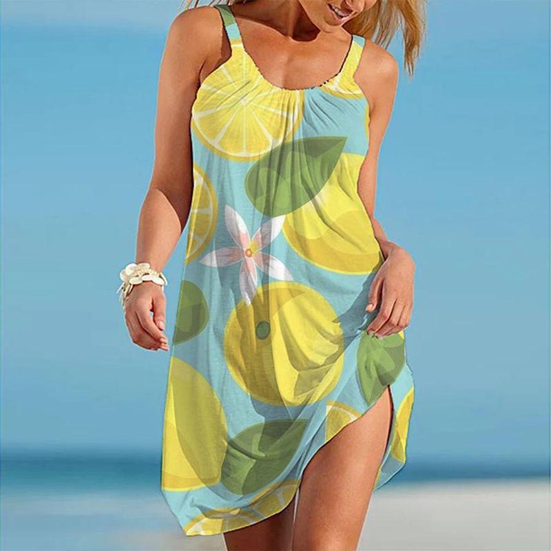 

Жен. Пляжное платье Одежда для пляжа Мини-платье Синий Ананас с принтом На каждый день Современный Платье Без рукавов Свободный крой На открытом воздухе Повседневные Розовый Синий Лето XS оранжевый