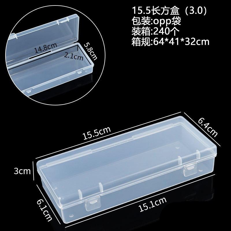 1 Piece Square PP Plastic Box Rectangular Storage Transparent Flip Cover Storage Parts Multifunctional Product Jewelry Packaging