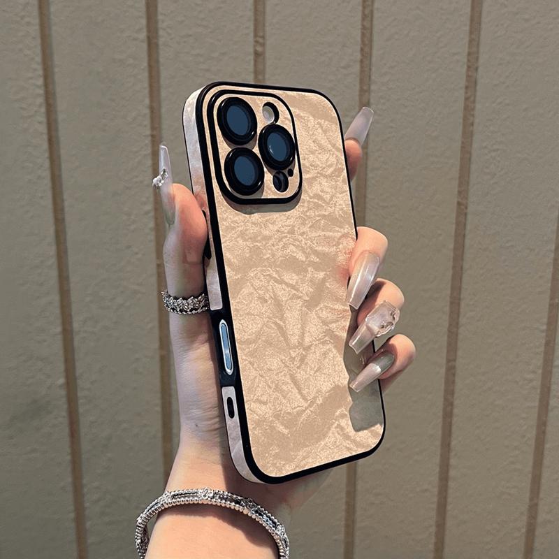 Luxury Leather Snow Mountain Pattern Phone Case For iPhone 11 12 13 14 15 16 Pro Max Plus Shockproof Bumper Cases Cover