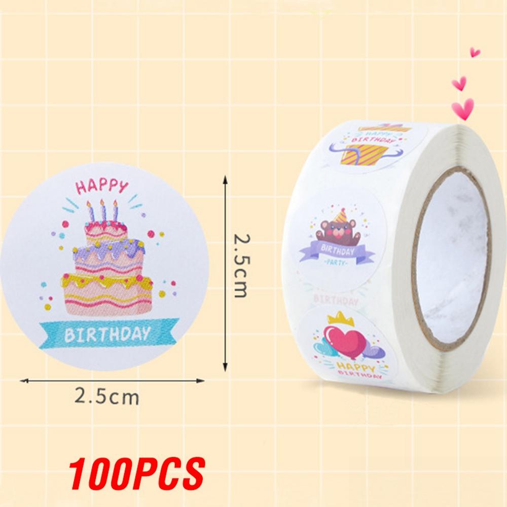 100-500Pcs High-Quality Happy High-Quality Birthday High-Quality Cake High-Quality Party High-Quality Sticker High-Quality Creative High-Quality