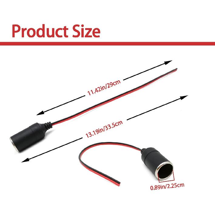 

Car Charger Power Cigarette Lighter Female Socket Cable Plug Adapter, 12V 24V Car Replacement Cigar Cable Connector Adapter Auto Charger Power Cord